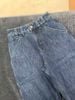  Quần Jeans ống suông xanh denim túi chéo 