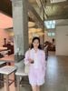  1.Bộ Áo sơ mi và quần sooc vải cạp chun - sọc kẻ hồng set 