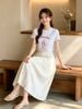  Áo T-shirt Trắng in hình ly kem chữ đỏ 