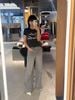  Áo thun cổ tròn Đen Logo chữ nổi ánh kim 