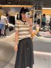  Chân váy lụa dài, cạp đính dây nơ 