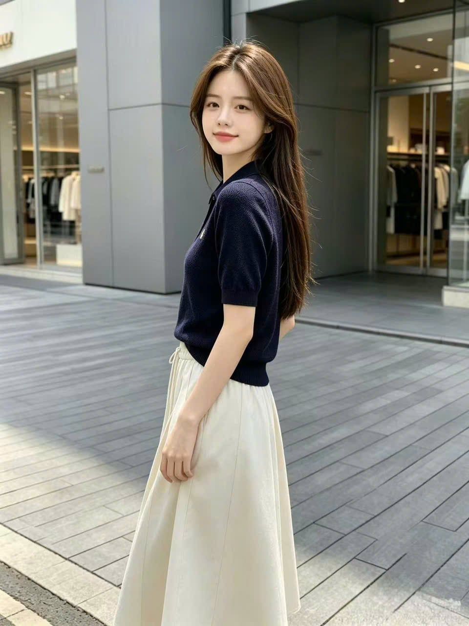  Áo polo xanh navy logo huy hiệu 