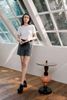  Quần sooc vải xám, cạp chun đen chữ CC 