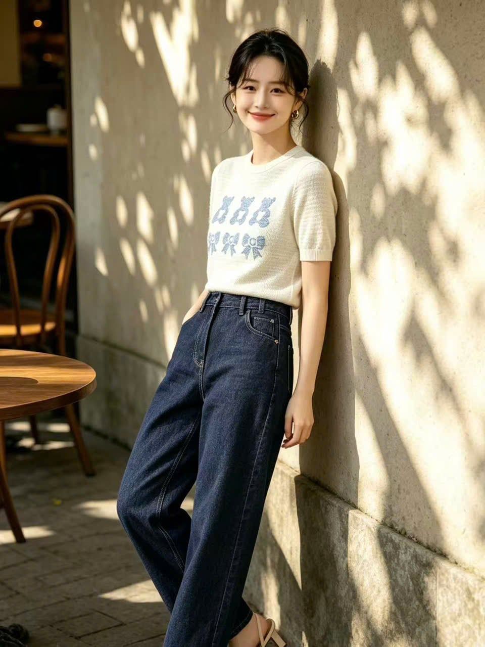  Áo dệt kim Gấu Nơ Xanh 
