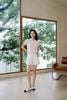  Áo Polo hồng pastel dệt kim 