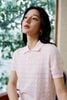  Áo Polo hồng pastel dệt kim 
