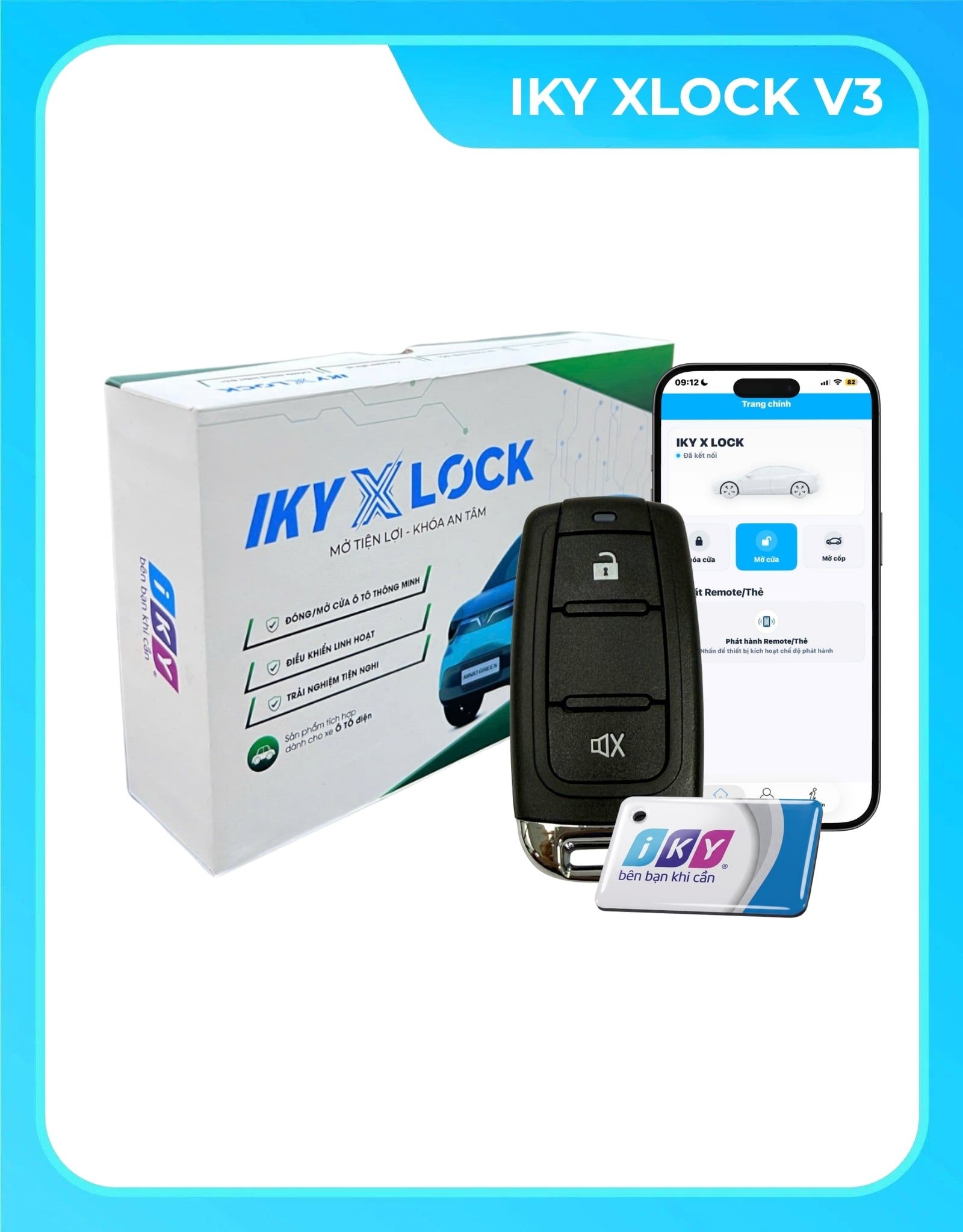  IKY XLOCK - Module Khoá/Mở Cửa Thông Minh VF2/Minio Green 
