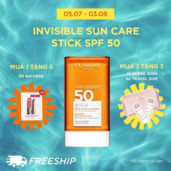 Chống Nắng Dạng Thỏi Clarins 17g Invisible Sun Care Stick SPF 50