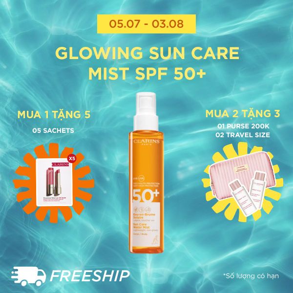 Xịt Chống Nắng Toàn Thân Clarins 150ml Glowing Sun Care Mist SPF 50+