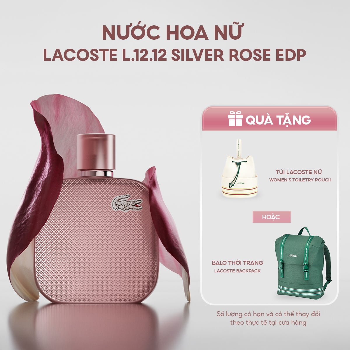 Nước hoa nữ Lacoste L.12.12 Silver Rose EDP 100ml