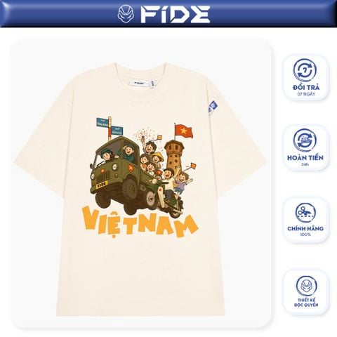 Áo thun FIDE Việt Nam phông unisex form rộng local brand nam nữ cổ tròn oversize - AT198