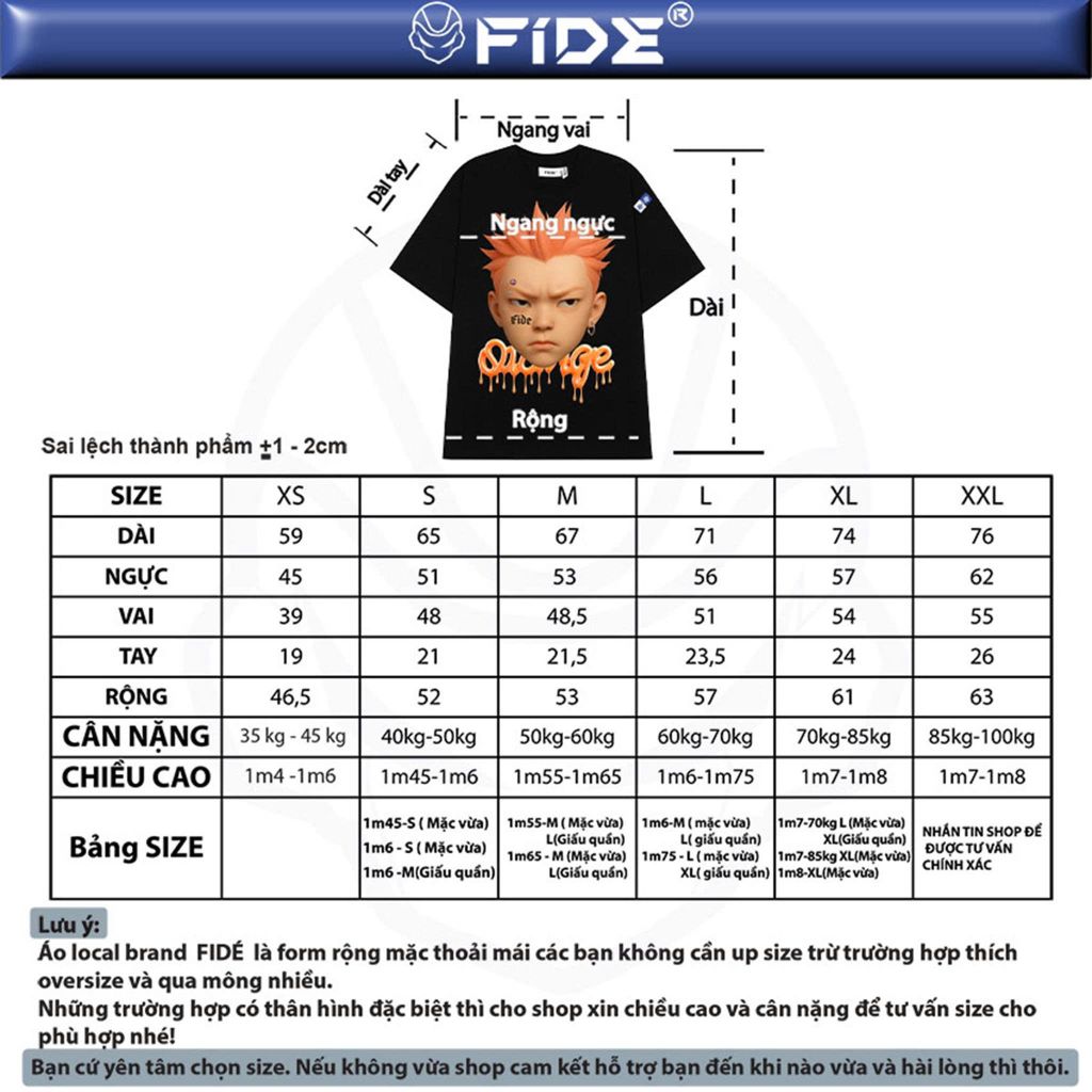 Áo thun FIDE Rapper phông unisex form rộng local brand nam nữ cổ tròn oversize - AT199