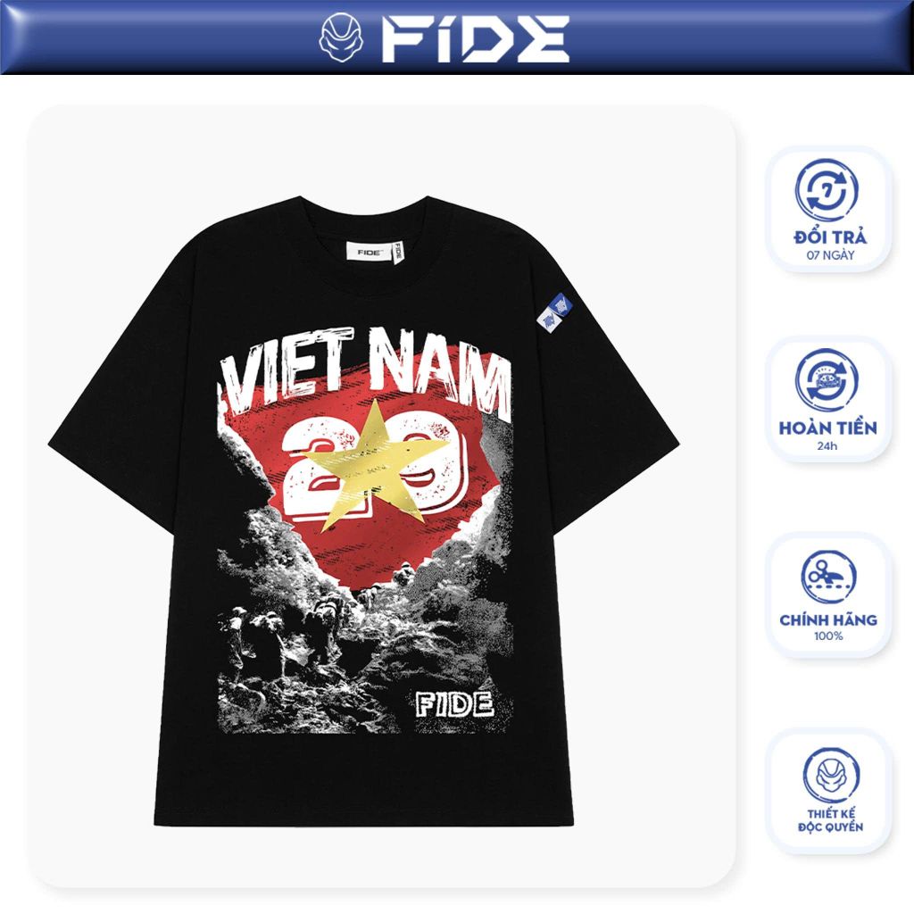 Áo thun FIDE Việt Nam phông unisex form rộng local brand nam nữ cổ tròn oversize - AT200