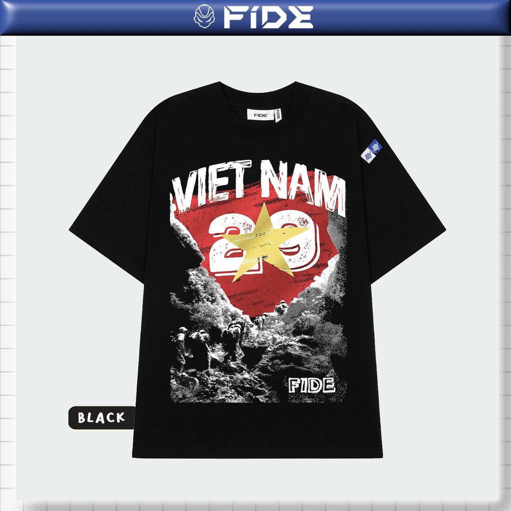 Áo thun FIDE Việt Nam phông unisex form rộng local brand nam nữ cổ tròn oversize - AT200