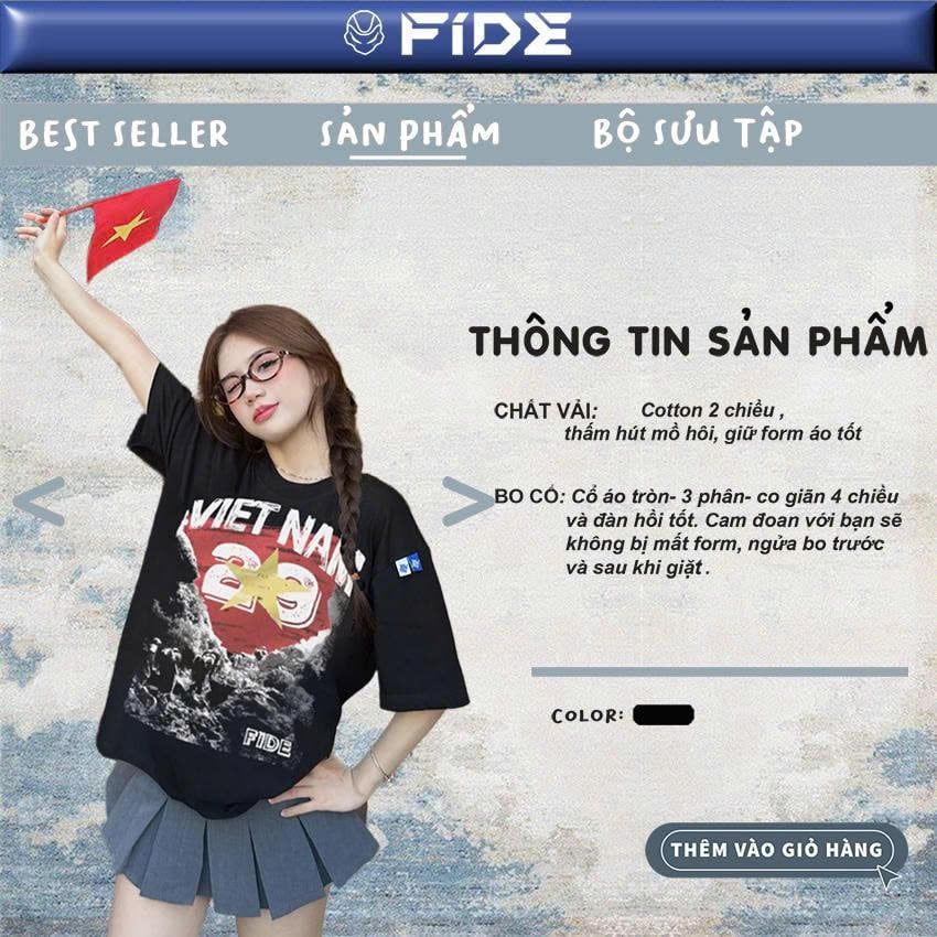 Áo thun FIDE Việt Nam phông unisex form rộng local brand nam nữ cổ tròn oversize - AT200