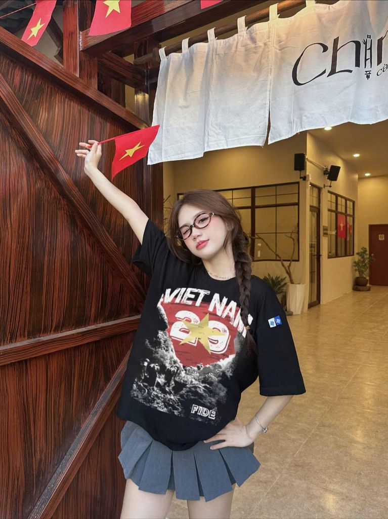 Áo thun FIDE Việt Nam phông unisex form rộng local brand nam nữ cổ tròn oversize - AT200