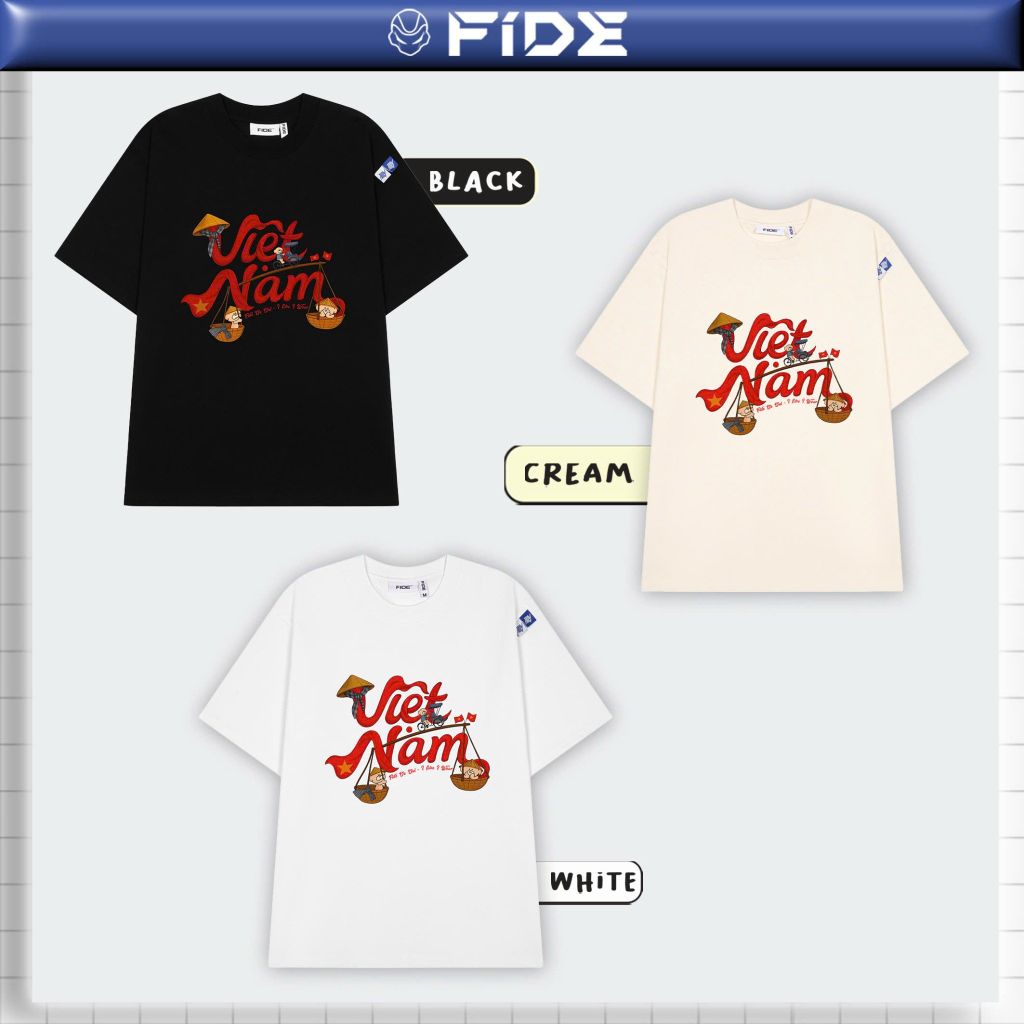 Áo thun FIDE Việt Nam phông unisex form rộng local brand nam nữ cổ tròn oversize - AT202