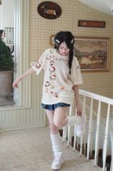 Áo thun FIDE Hello Kitty phông unisex form rộng local brand nam nữ cổ tròn oversize - AT203