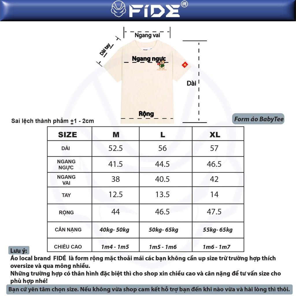 Áo thun Babytee Việt Nam cotton FIDE cổ tròn BABYTEE 30