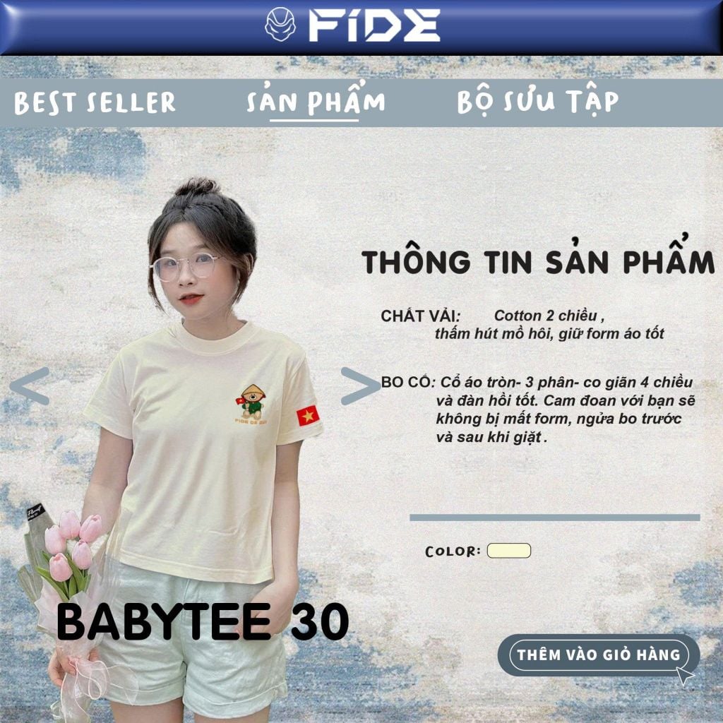 Áo thun Babytee Việt Nam cotton FIDE cổ tròn BABYTEE 30