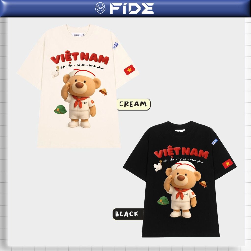 Áo thun FIDE Việt Nam phông unisex form rộng local brand nam nữ cổ tròn oversize - AT205