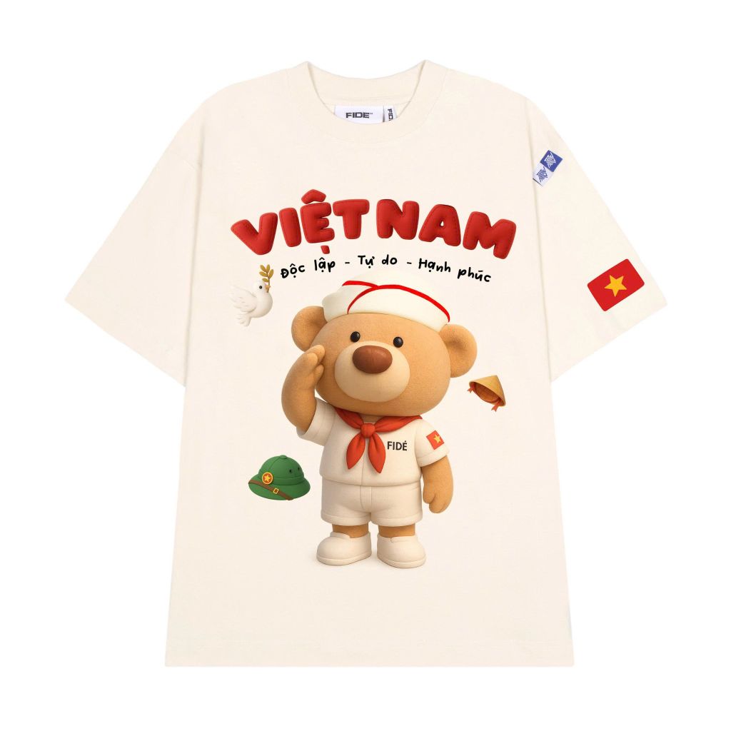 Áo thun FIDE Việt Nam phông unisex form rộng local brand nam nữ cổ tròn oversize - AT205