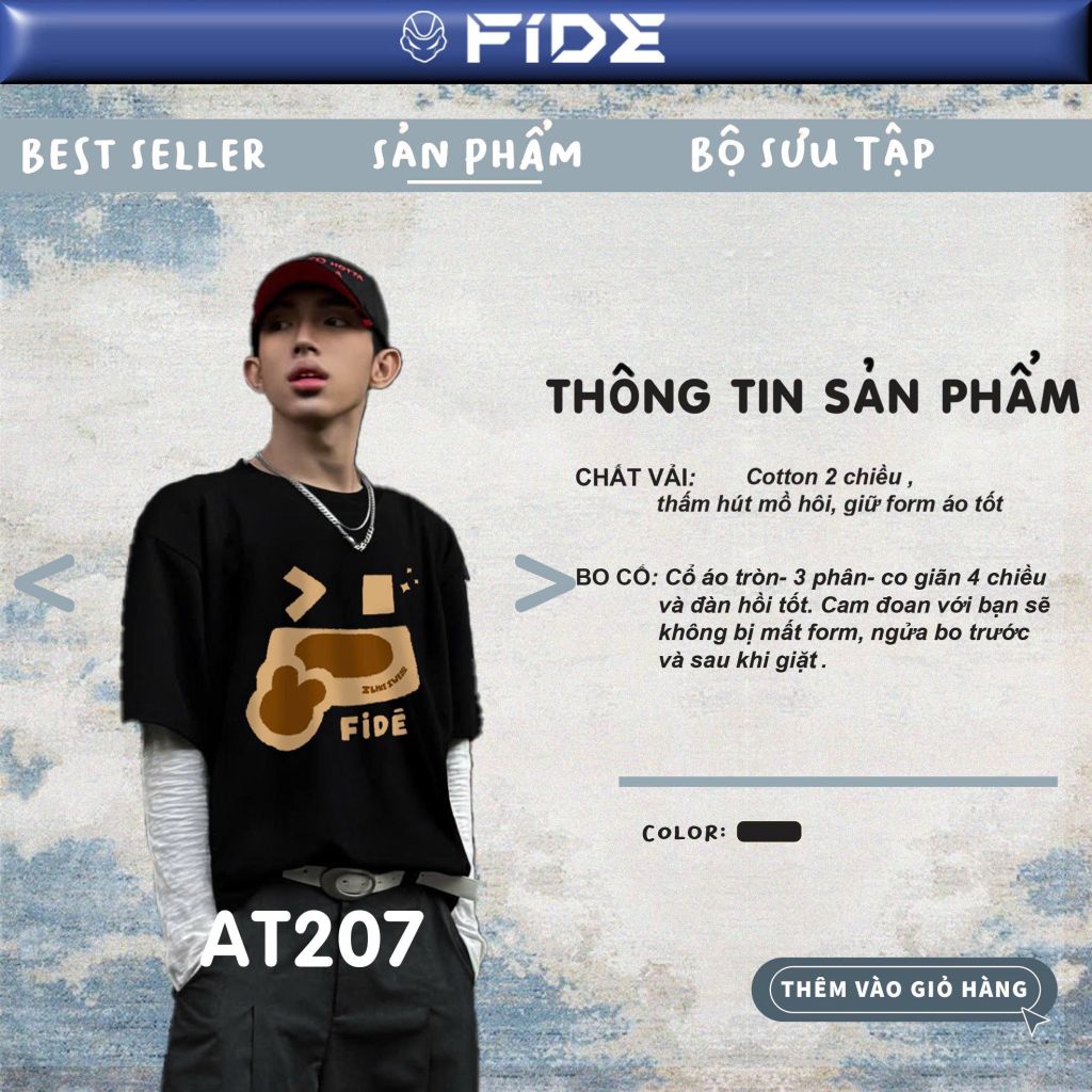 Áo thun FIDE Teddy phông unisex form rộng local brand nam nữ cổ tròn oversize - AT207