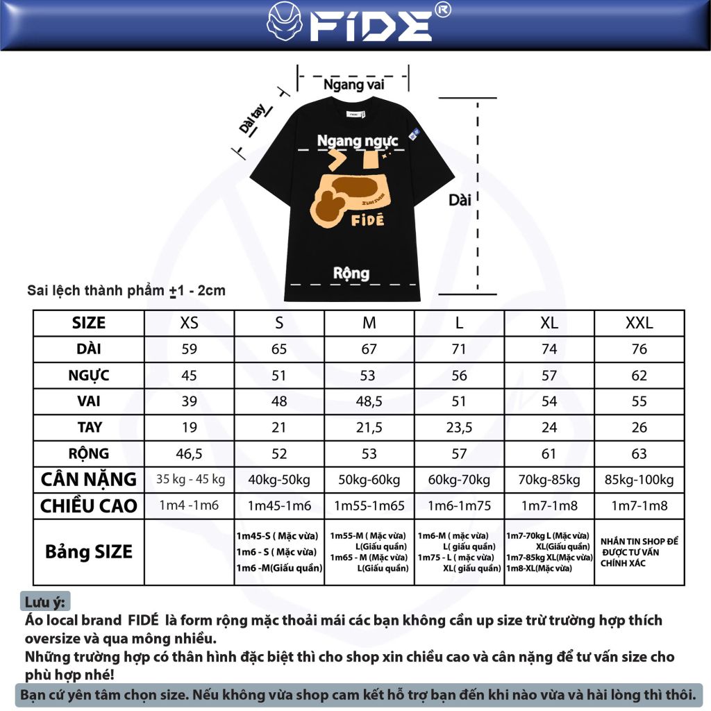 Áo thun FIDE Teddy phông unisex form rộng local brand nam nữ cổ tròn oversize - AT207
