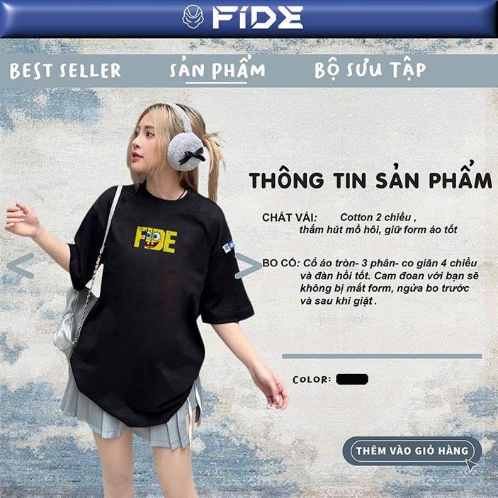 Áo thun FIDE Bọt Biển unisex form rộng local brand nam nữ cổ tròn oversize - AT208