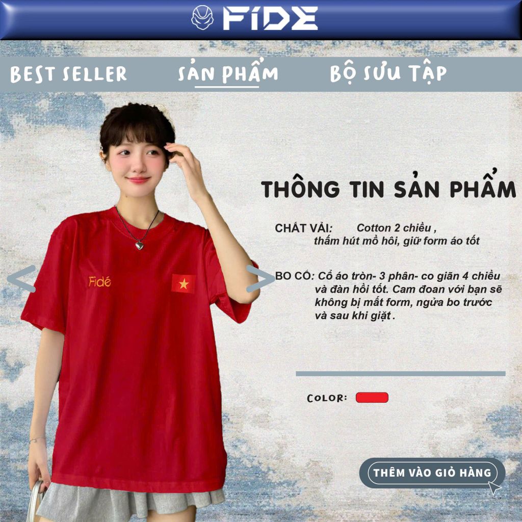 Áo thun FIDE Việt Nam phông unisex form rộng local brand nam nữ cổ tròn oversize - AT209