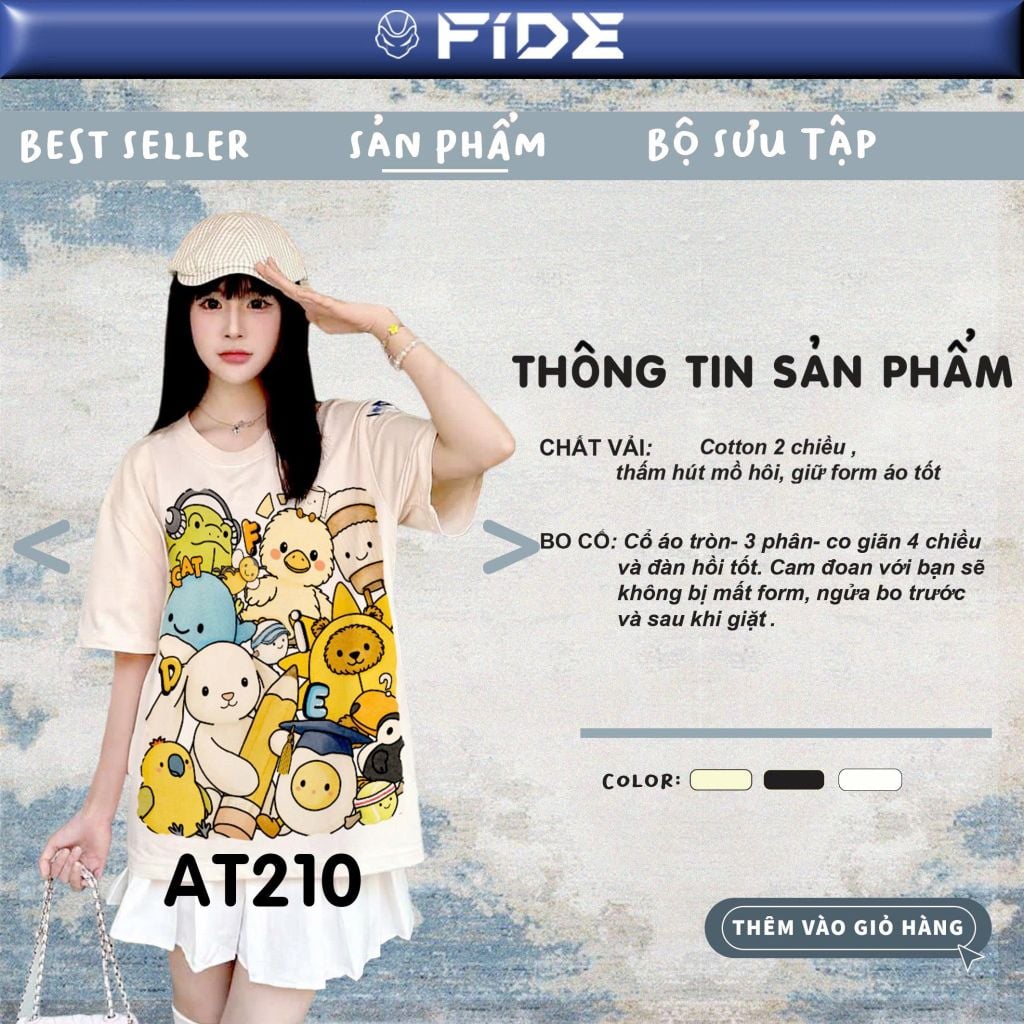 Áo thun FIDE Hello Jelly phông unisex form rộng local brand nam nữ cổ tròn oversize - AT210