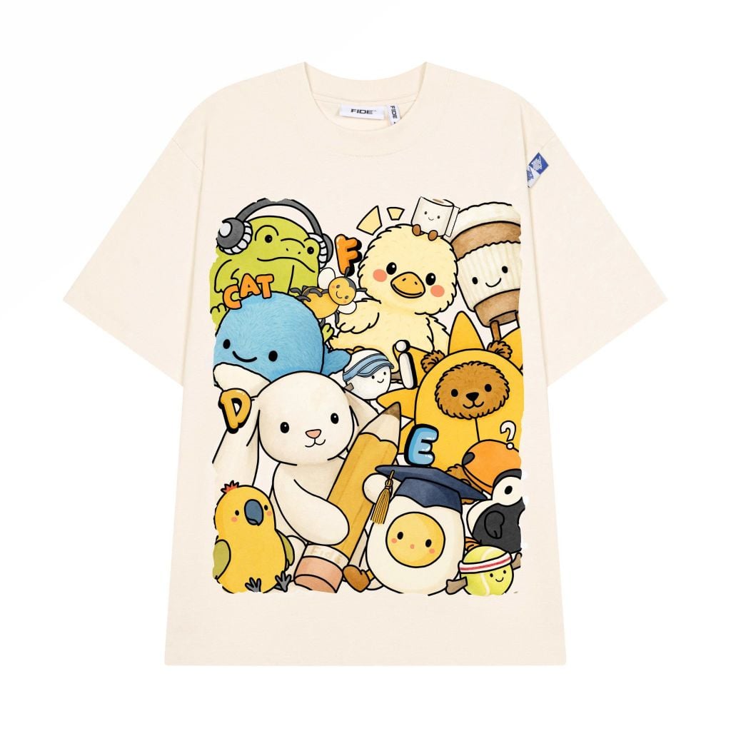 Áo thun FIDE Hello Jelly phông unisex form rộng local brand nam nữ cổ tròn oversize - AT210