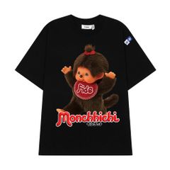 Áo thun FIDE Monchhichi unisex form rộng đính gấu local brand cổ tròn oversize- AT211