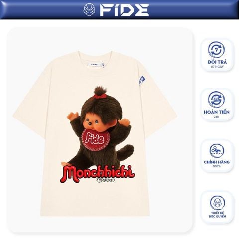 Áo thun FIDE Monchhichi unisex form rộng đính gấu local brand cổ tròn oversize- AT211