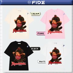 Áo thun FIDE Monchhichi unisex form rộng đính gấu local brand cổ tròn oversize- AT211