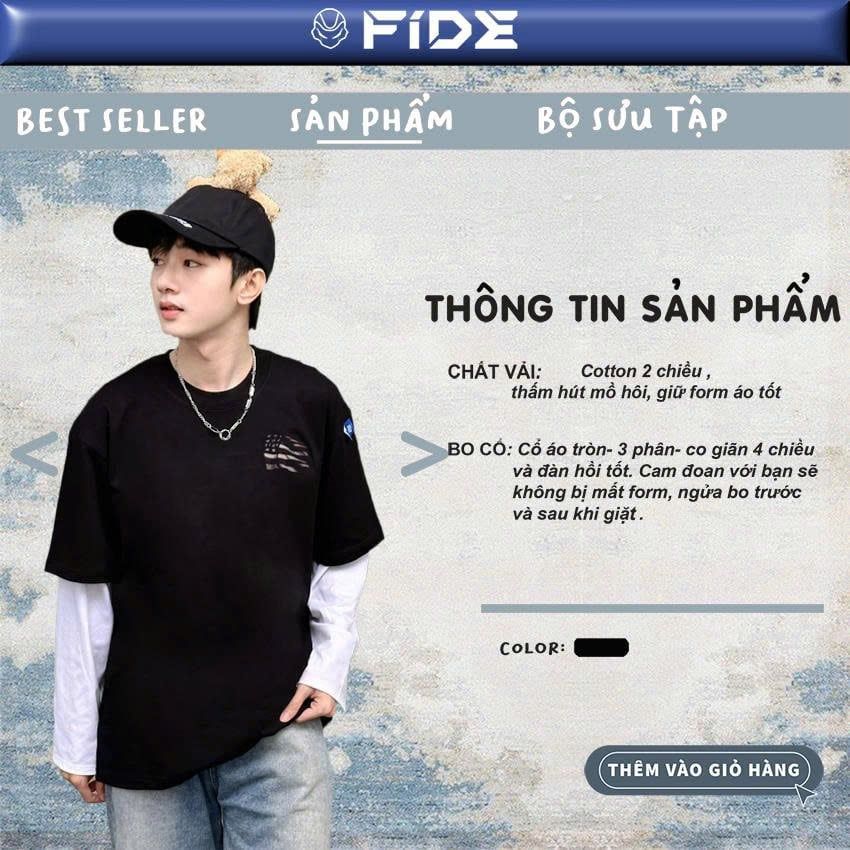 Áo thun FIDE Lá cờ unisex form rộng nam nữ local brand cổ tròn oversize- AT212