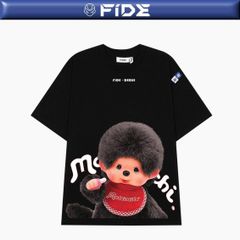 Áo thun FIDE Monchhichi unisex form rộng đính gấu local brand cổ tròn oversize- AT213