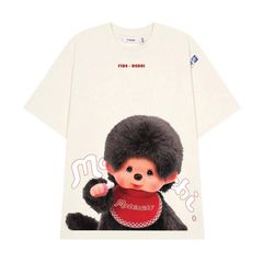 Áo thun FIDE Monchhichi unisex form rộng đính gấu local brand cổ tròn oversize- AT213
