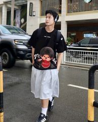 Áo thun FIDE Monchhichi unisex form rộng đính gấu local brand cổ tròn oversize- AT213