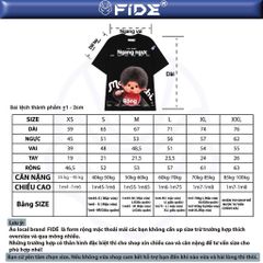 Áo thun FIDE Monchhichi unisex form rộng đính gấu local brand cổ tròn oversize- AT213