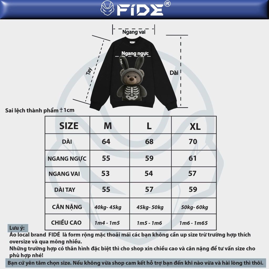 Áo Sweater FIDE TEDDY cotton unisex local brand nam nữ oversize form rộng - SWT15