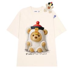 Áo thun FIDE TEEDY phông cotton unisex nam nữ form rộng cổ tròn áo đính gấu - AT216 (TẶNG KÈM GẤU)