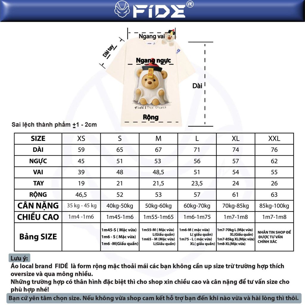 Áo thun FIDE TEEDY phông cotton unisex nam nữ form rộng cổ tròn áo đính gấu - AT216 (TẶNG KÈM GẤU)