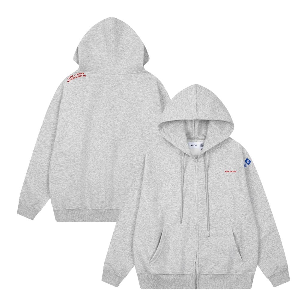 Áo Khoác Hoodie zip FIDÉ chất vải PC Cotton form rộng unisex nam nữ chống nắng - HZ01