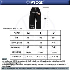 Quần dài TEDDY FIDÉ PC cotton form rộng unisex nam nữ - QD03 (Kèm gấu)