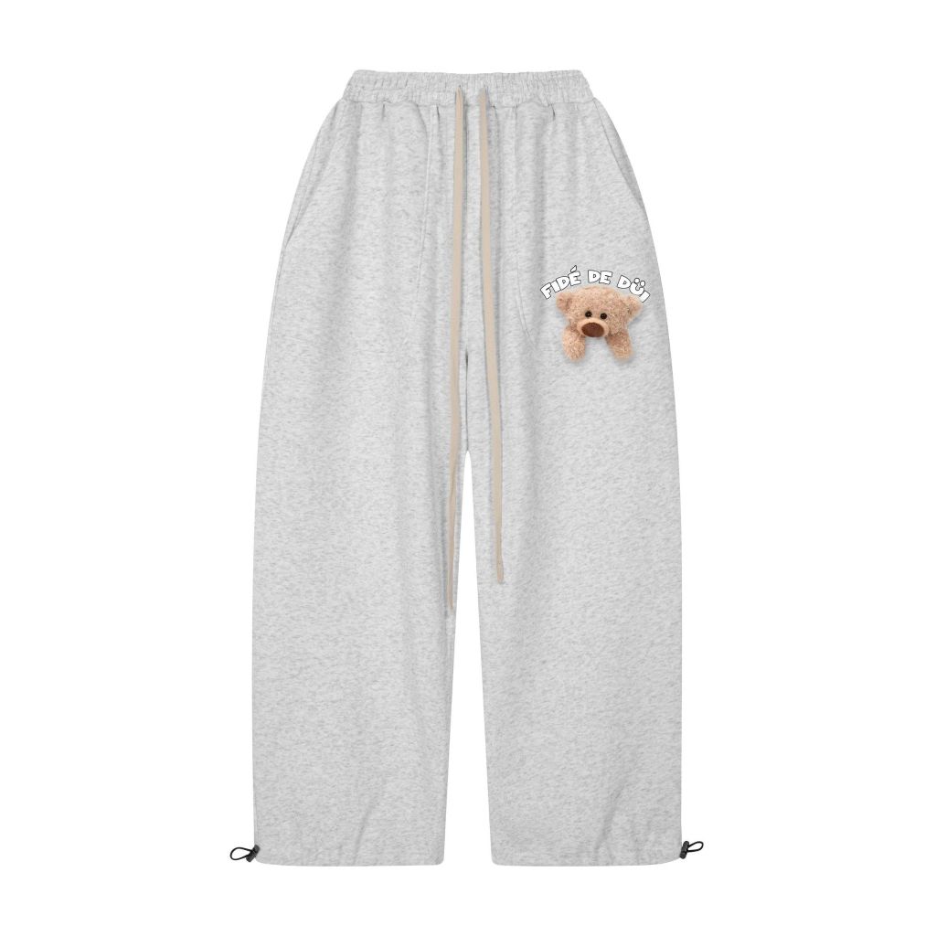Quần dài TEDDY FIDÉ PC cotton form rộng unisex nam nữ - QD03 (Kèm gấu)