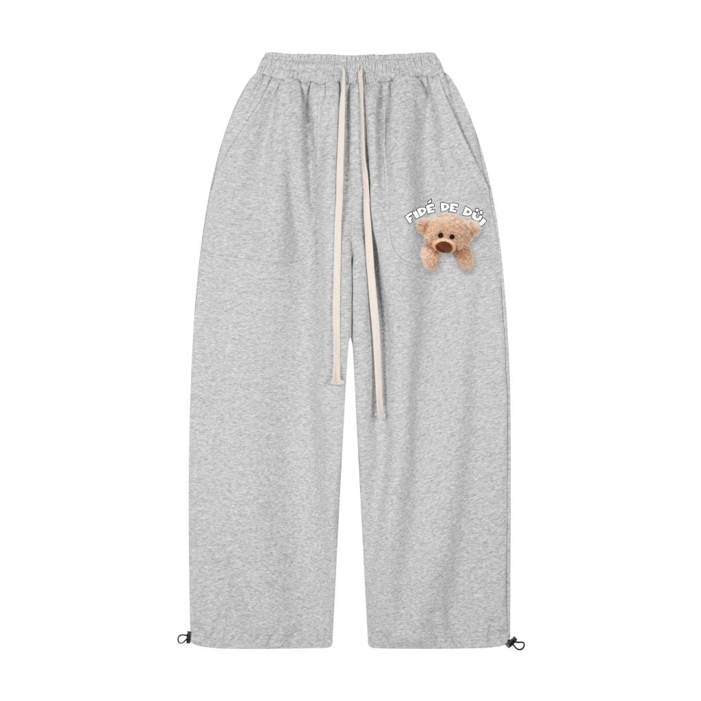 Quần dài TEDDY FIDÉ PC cotton form rộng unisex nam nữ - QD03 (Kèm gấu)