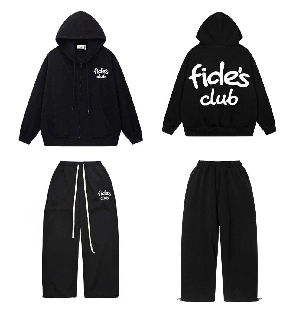 Set Áo Khoác Hoodie zip FIDÉ chất vải PC Cotton form rộng unisex nam nữ chống nắng S4