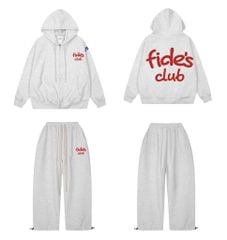 Set Áo Khoác Hoodie zip FIDÉ chất vải PC Cotton form rộng unisex nam nữ chống nắng S4