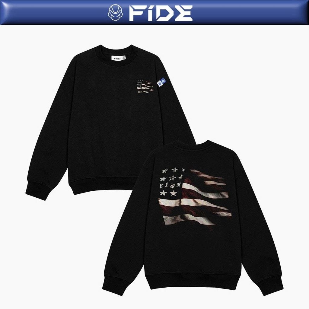 Áo Sweater FIDE cổ tròn phonng cách cổ điển Vintage unisex nam nữ Cotton oversize form rộng -SWT18